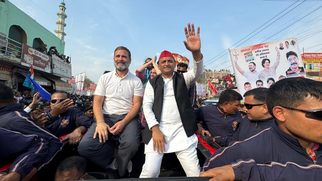 Akhilesh participated in Bharat Jodo Nyay Yatra in Agra, said - This entire city is a city of love...