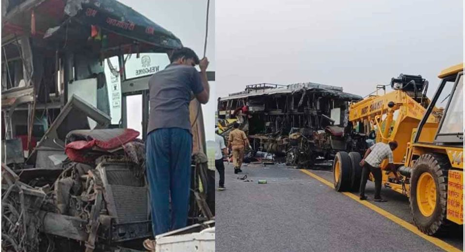 Major road accident in Unnao, bus collides with tanker on Lucknow-Agra Expressway, 18 dead