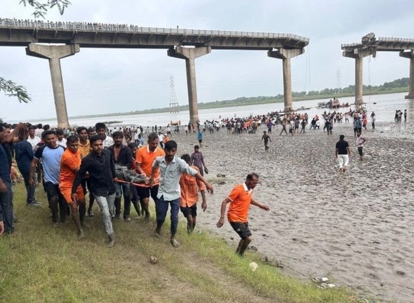 Gujarat bridge accident: 45-year-old bridge over Mahi river in Vadodara collapses, 9 dead