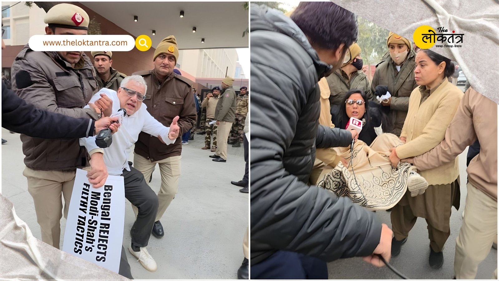TMC MPs protest outside the Home Ministry against the alleged misuse of the ED; Delhi Police take them into custody.