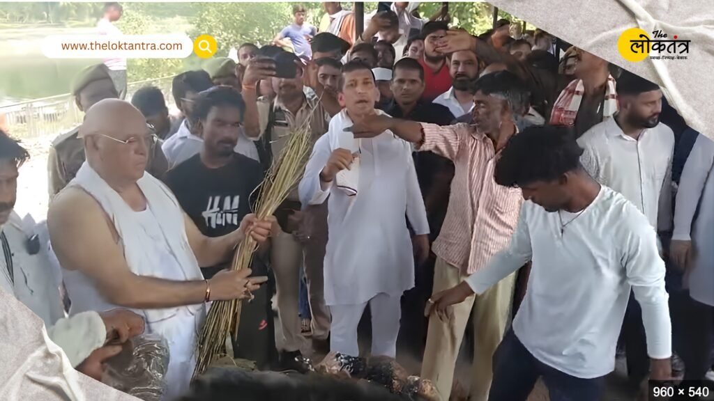 Prateek Yadav's last rites concluded; his father-in-law, Arvind Singh Bisht, lit the funeral pyre.