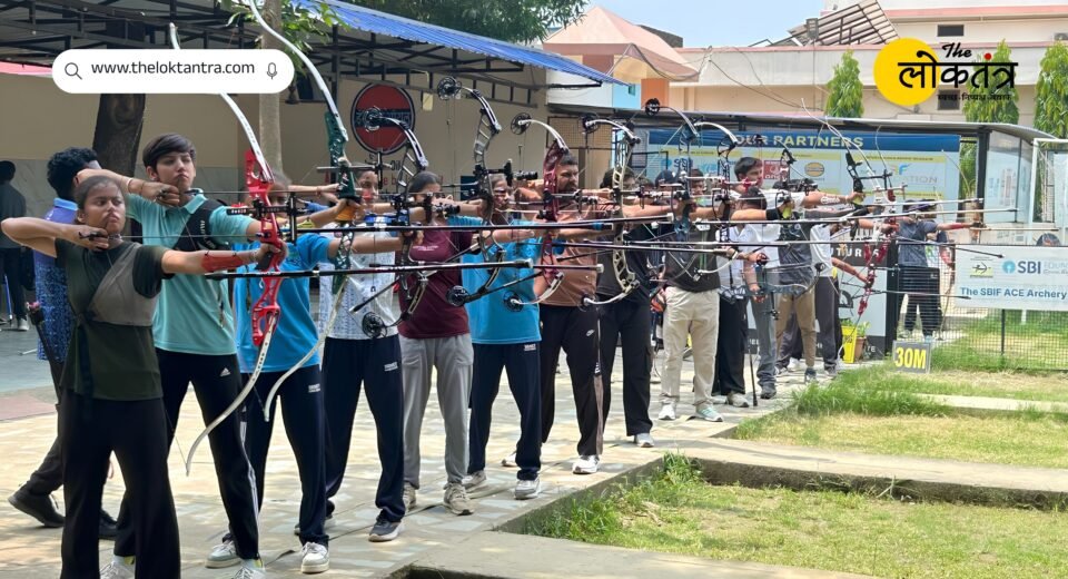 Archery selection trials held at SBIF ACE Academy on National Sports Day; over 100 players from 10 states participated.
